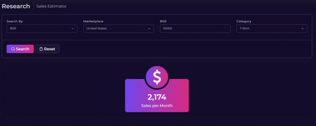 مراجعة أقوى أداة لإيجاد نيتشات الطباعة عند الطلب Merch Dominator | دورة ميرش باي امزون 2024 Sales Estimator merchdominator