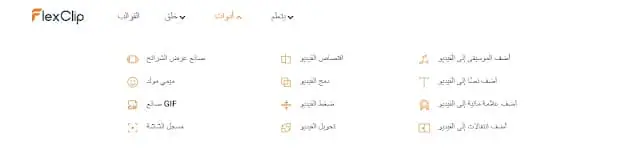 أدوات و ميزات موقع انشاء فيديو اون لاين FlexClip FlexClip